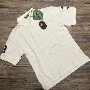 Bape White Polo Shirt